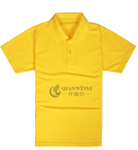 2015春夏季服务行业金色短袖广告衫