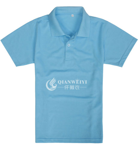 2015春夏秋季线蓝色短袖工作T恤衫